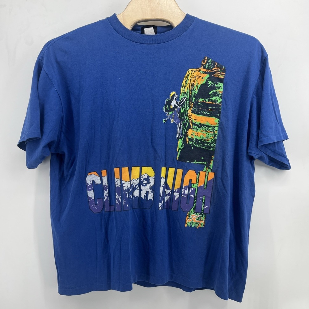 Vintage 80s Hobie T Shirt Men's Size 2XL USA Made Blue